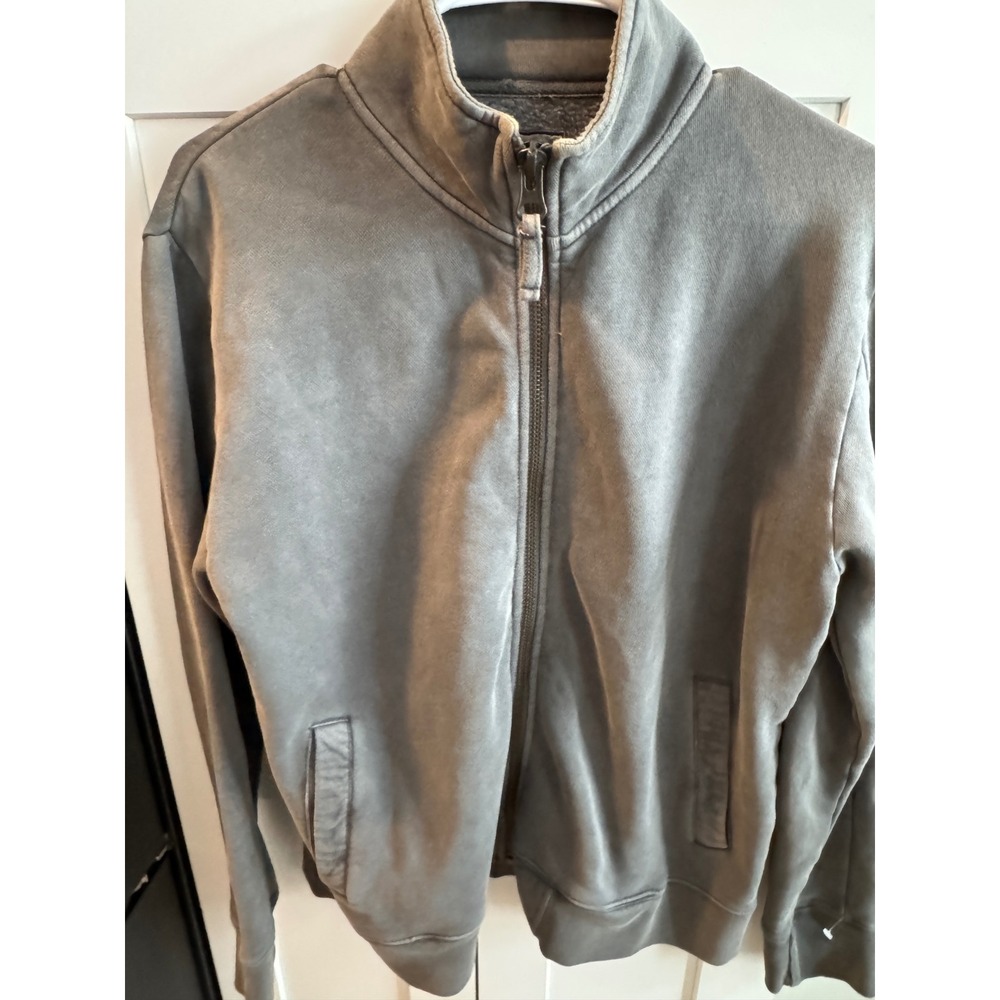 Quiksilver Mens Full Zip Fleece Sweatshirt Mock Neck Faded Grey‎ Size M